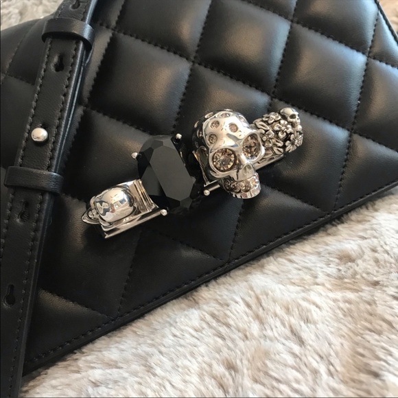 💥SOLD💥 ALEXANDER MCQUEEN QUILTED JEWELED SATCHEL - Picture 5 of 12